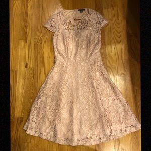 Suzy Shier Lace Floral Fit & Flare Dress